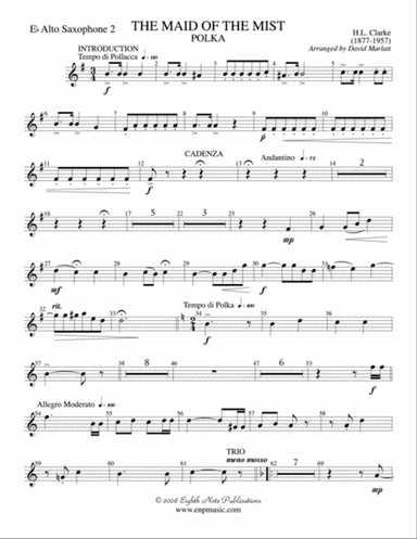 The Maid of the Mist (Solo Cornet and Concert Band): 2nd E-flat Alto Saxophone