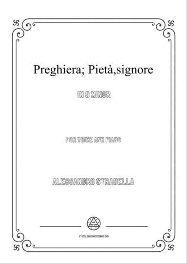 Stradella-Preghiera; Pietà,signore in d minor,for Voice and Piano