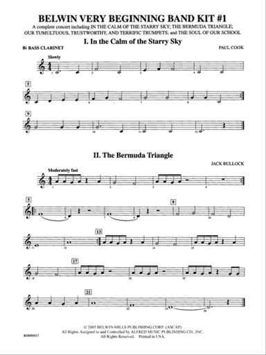 Belwin Very Beginning Band Kit #1: B-flat Bass Clarinet