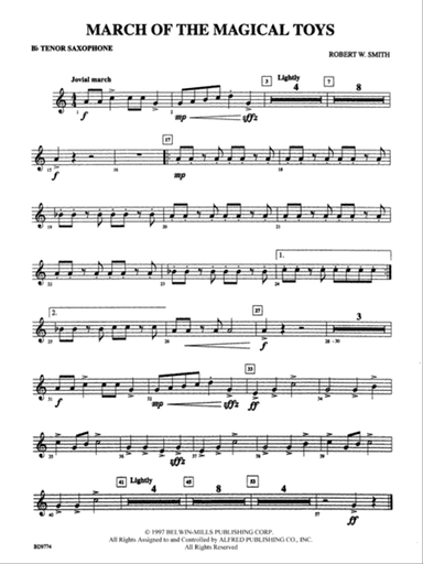 March of the Magical Toys: B-flat Tenor Saxophone