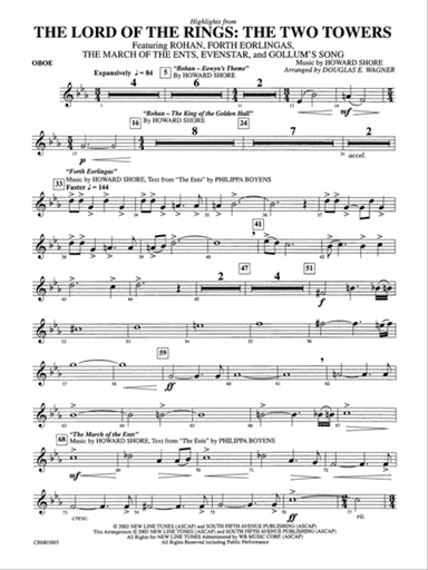 The Lord of the Rings: The Two Towers, Highlights from: Oboe