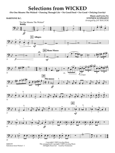 Selections from Wicked (arr. Jay Bocook) - Baritone B.C.