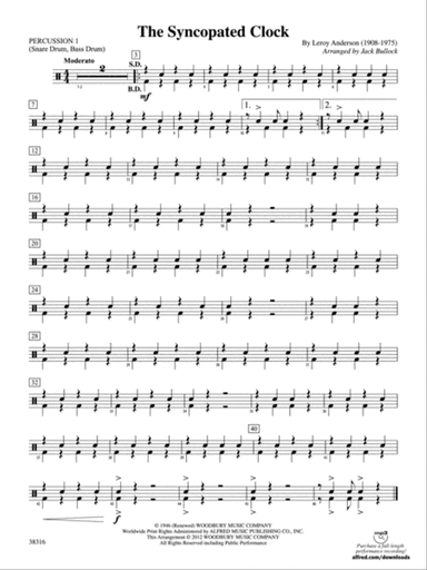 The Syncopated Clock: 1st Percussion