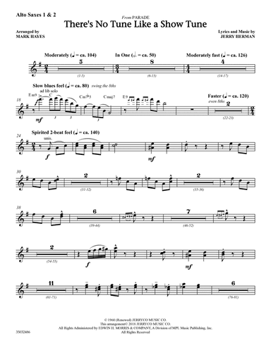 There's No Tune Like a Show Tune (arr. Mark Hayes) - Alto Sax 1 & 2