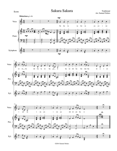 Sakura Sakura - for voice, piano, xylophone