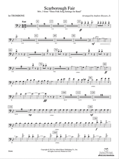 Scarborough Fair: 1st Trombone