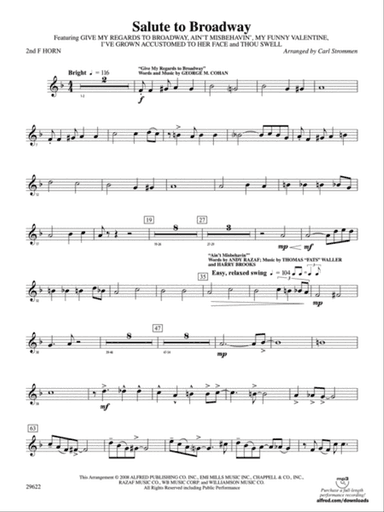 Salute to Broadway: 2nd F Horn