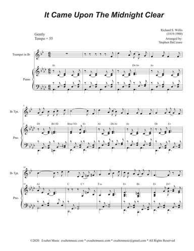 It Came Upon The Midnight Clear (Bb-Trumpet solo and Piano)