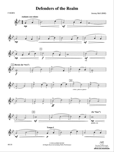 Defenders of the Realm: 1st F Horn