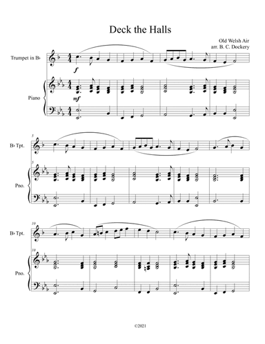 Deck the Halls (Trumpet Solo with Piano)