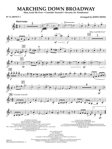 Marching Down Broadway - Bb Clarinet 2