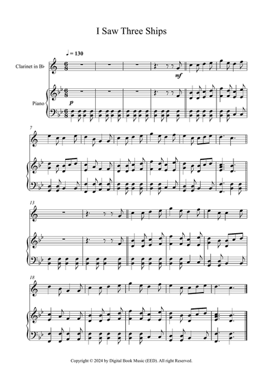 I Saw Three Ships (Clarinet + Piano)