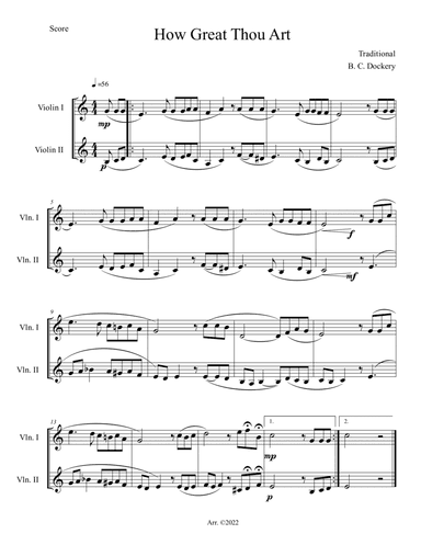 How Great Thou Art (Violin Duet)