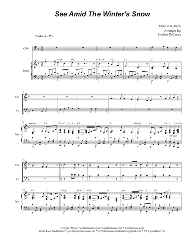 See Amid The Winter's Snow (Duet for Violin and Cello)