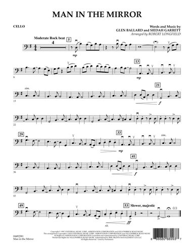 Man In The Mirror (arr. Robert Longfield) - Cello