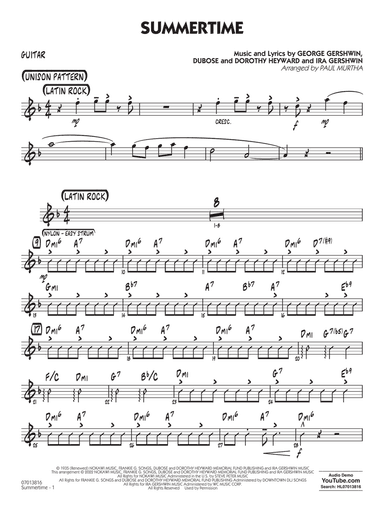 Summertime (arr. Paul Murtha) - Guitar