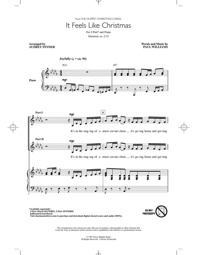 It Feels Like Christmas (from The Muppet Christmas Carol) (arr. Audrey Snyder)