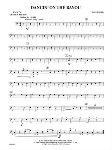 Dancin' on the Bayou: (wp) B-flat Tuba B.C.