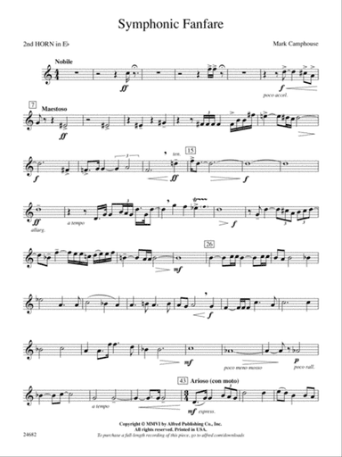 Symphonic Fanfare: (wp) 2nd Horn in E-flat