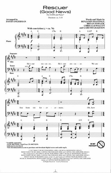 Rescuer (Good News) (arr. David Angerman)