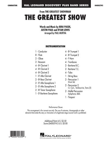 The Greatest Show (arr. Paul Murtha) - Conductor Score (Full Score)