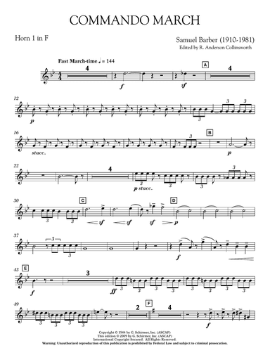 Commando March - F Horn 1