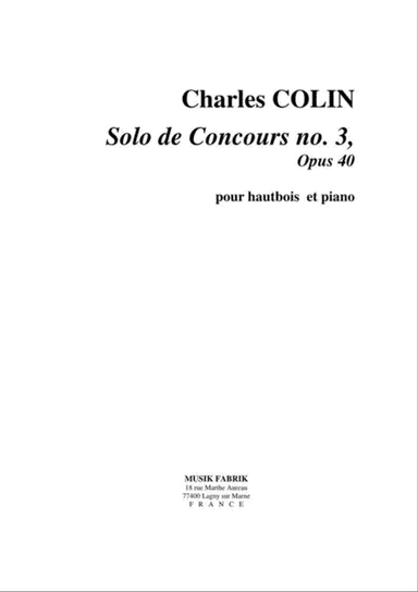 Solo de Concours no. 3, Opus 40