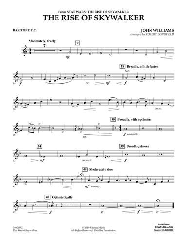 The Rise of Skywalker (from Star Wars: The Rise of Skywalker) - Baritone T.C.
