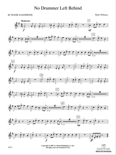 No Drummer Left Behind: B-flat Tenor Saxophone