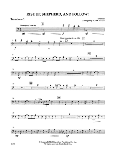 Rise Up, Shepherd, and Follow!: 1st Trombone