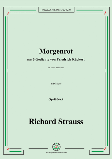 Richard Strauss-Morgenrot,in D Major,Op.46 No.4