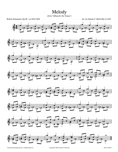 Melody ( for Solo Fingerstyle Guitar )