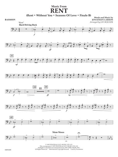 Music from Rent (arr. Jay Bocook) - Bassoon