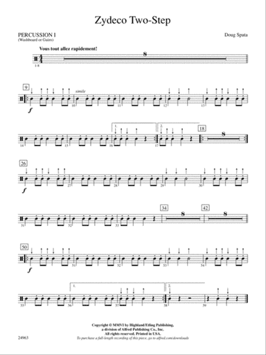 Zydeco Two-Step: 1st Percussion