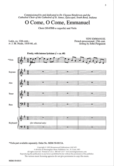 O Come, O Come, Emmanuel (Downloadable Choral Score)