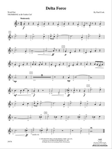 Delta Force: (wp) 1st B-flat Trombone T.C.