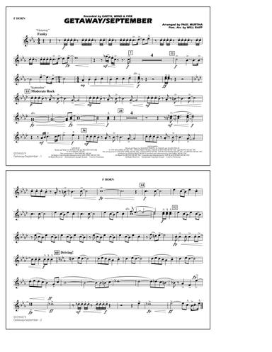 Getaway/September (arr. Paul Murtha) - F Horn