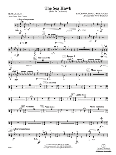 The Sea Hawk: 1st Percussion