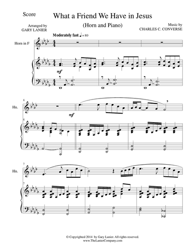 WHAT A FRIEND WE HAVE IN JESUS (Horn/Piano and Horn Part)