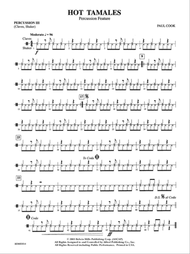 Hot Tamales (Percussion Feature): 3rd Percussion
