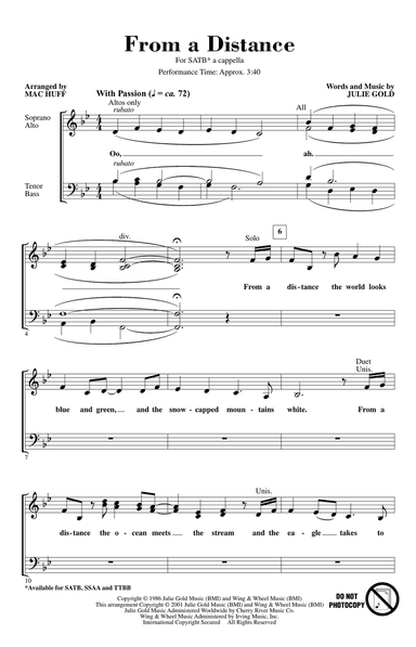 From A Distance (arr. Mac Huff)
