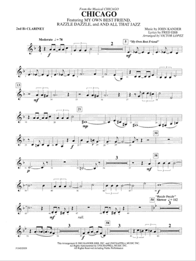 Chicago (from the musical Chicago): 2nd B-flat Clarinet