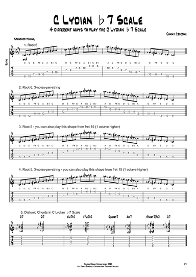 C Lydian b7 Scale (4 Ways to Play)