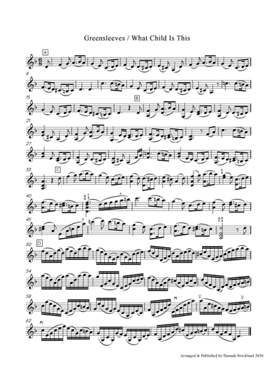 Greensleeves / What Child Is This - Solo Violin