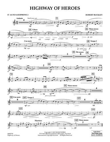 Highway of Heroes - Eb Alto Saxophone 2