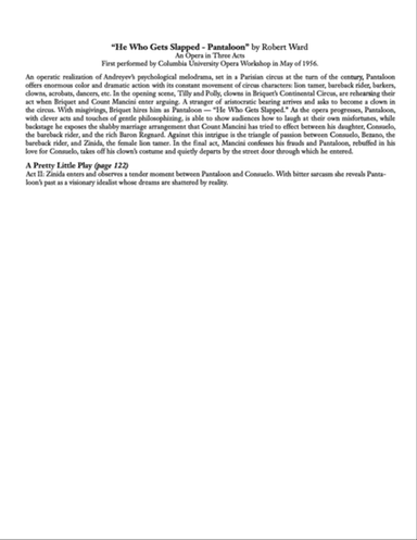 A Pretty Little Play from He Who Gets Slapped (Pantaloon) (Downloadable)