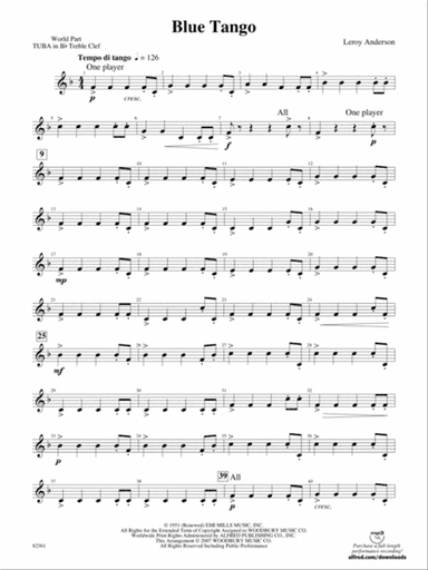 Blue Tango: (wp) B-flat Tuba T.C.