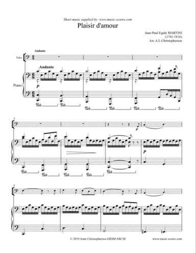 Plaisir d'Amour - Tuba and Piano