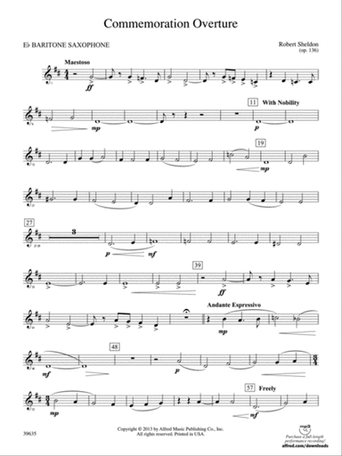 Commemoration Overture: E-flat Baritone Saxophone