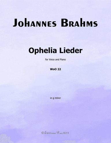 Ophelia Lieder,by Brahms,in g minor